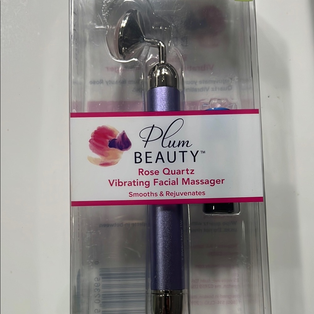 Plum Beauty Rose Quartz Vibrating Facial Massager